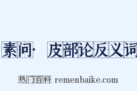 素问·皮部论反义词是什么意思的图片